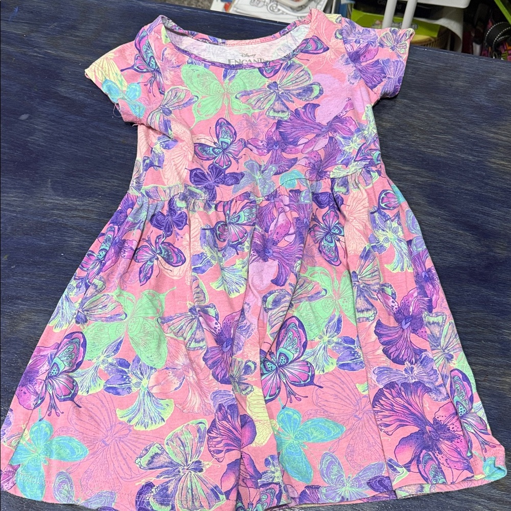 Disney Encanto Kids Dress - Pink and Purple Butterfly Design